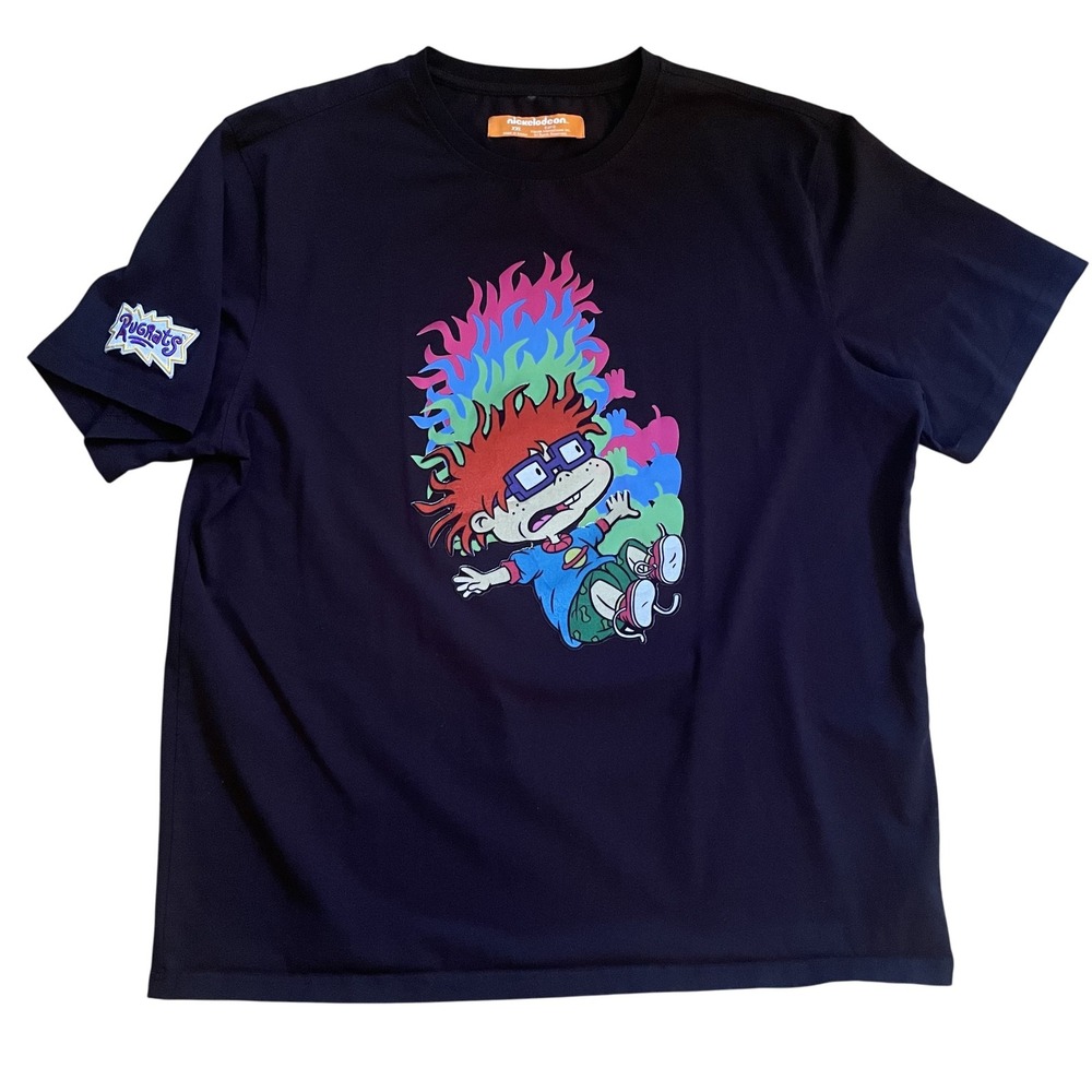Nickelodeon Rugrats Shirt Mens 2XL Chuckie Finster Felt Graphic 90s Retro Tee